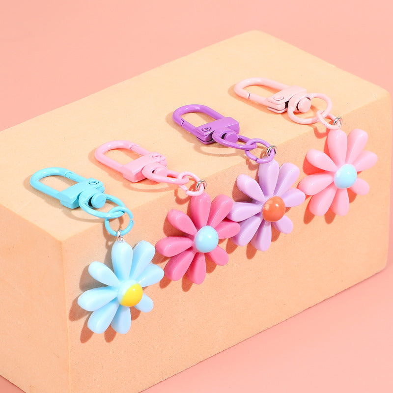 Wholesale Resin Candy Color Flower Keychain